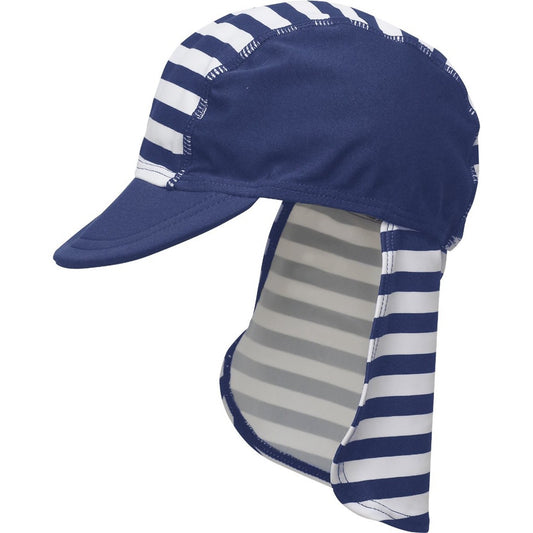 德國PlayShoes 嬰兒童抗UV防曬水陸兩用遮頸帽-海軍風