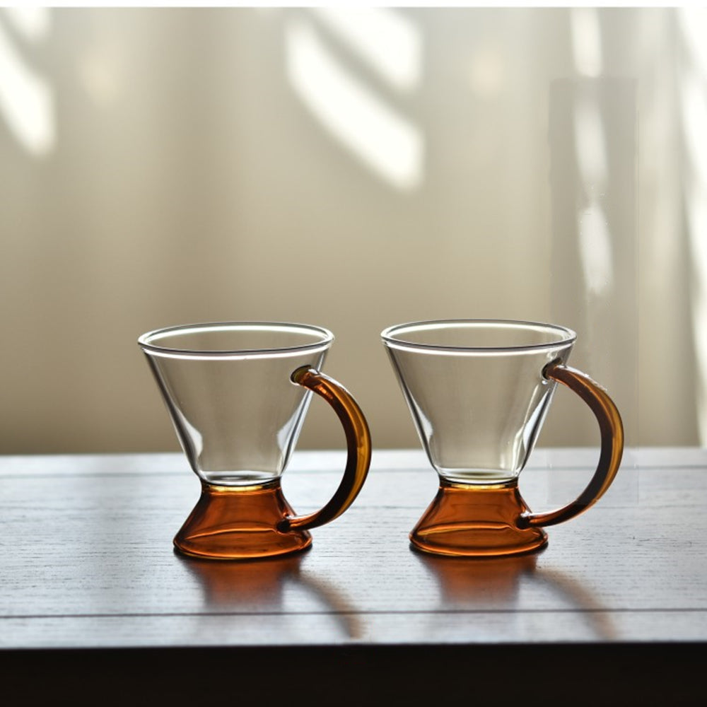 KOTI日安生活 簡約復古琥珀色耐熱玻璃杯2入組