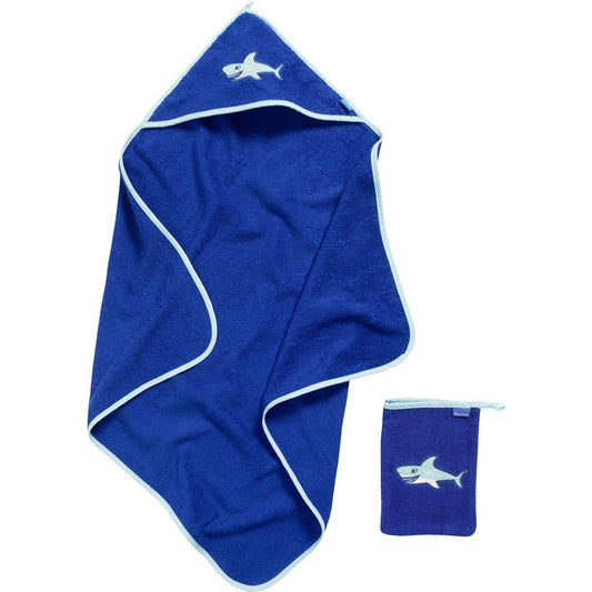 德國PlayShoes	 純棉嬰兒童動物造型連帽浴巾/包巾+洗澡手套彌月禮盒