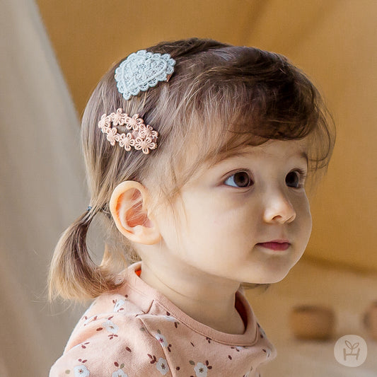 Happy Prince 韓國製 Love emma愛心蕾絲女嬰兒童髮夾2件組