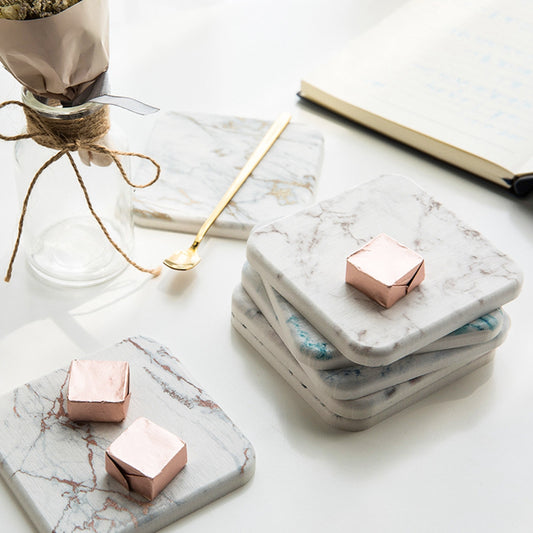 KOTI 日安生活 矽藻土吸水杯墊-大理石