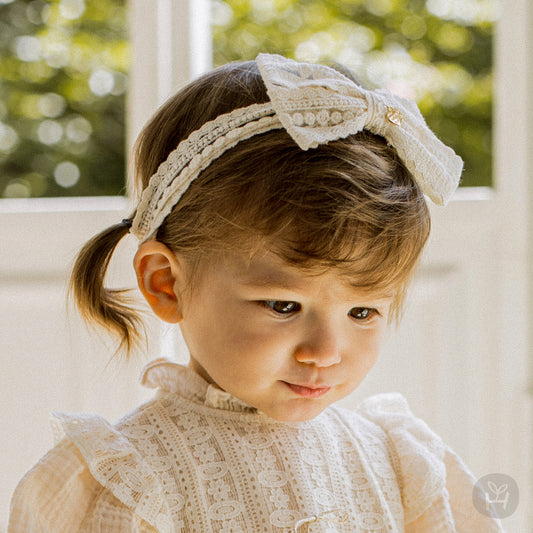 Happy Prince 韓國製 Reeve蕾絲蝴蝶結女嬰兒童髮帶