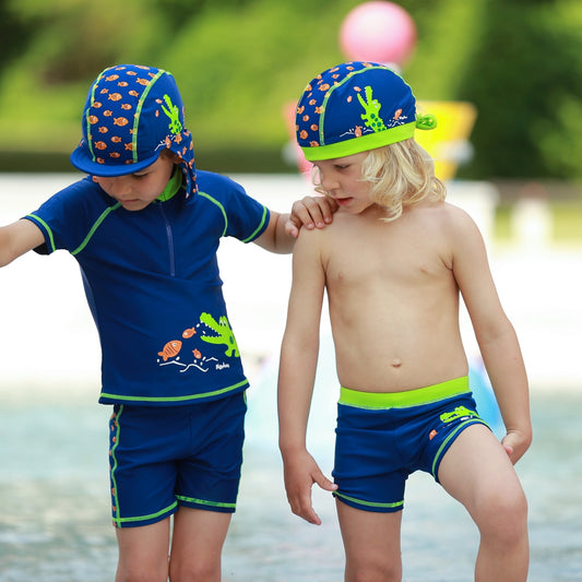 德國PlayShoes 抗UV防曬男童泳褲-鱷魚