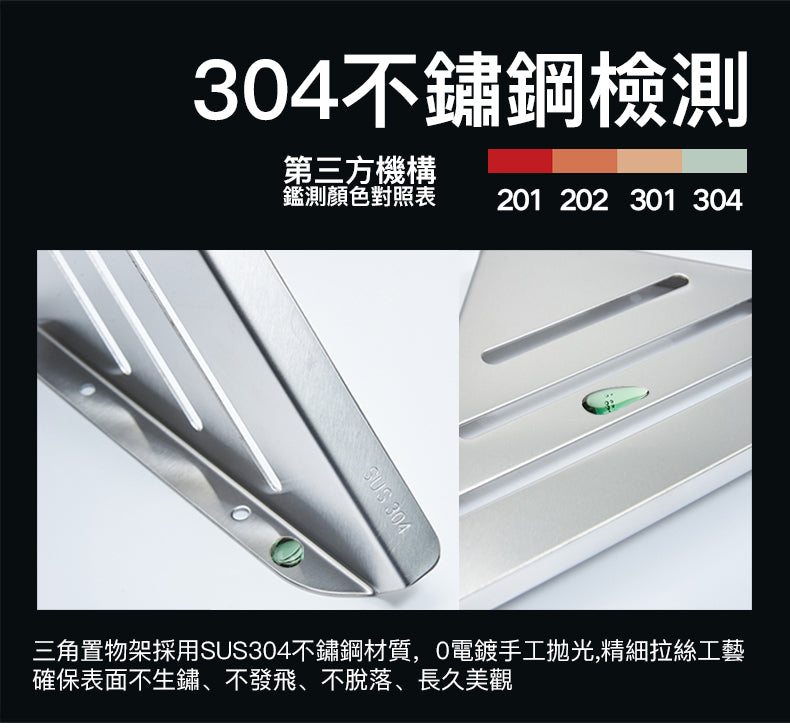 KOTI日安生活 Corner北歐風304不鏽鋼無痕三角多功能置物架