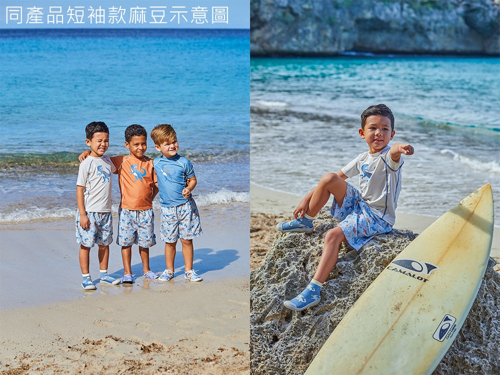 德國PlayShoes 抗UV防曬防寒兒童長袖泳裝上衣-霸王龍