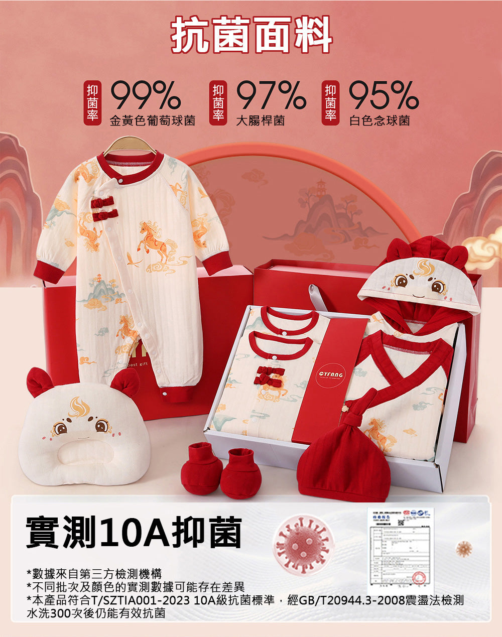 Kori Deer 可莉鹿 彌月禮盒-馬寶寶新生兒連身衣配件大禮包26件四季款