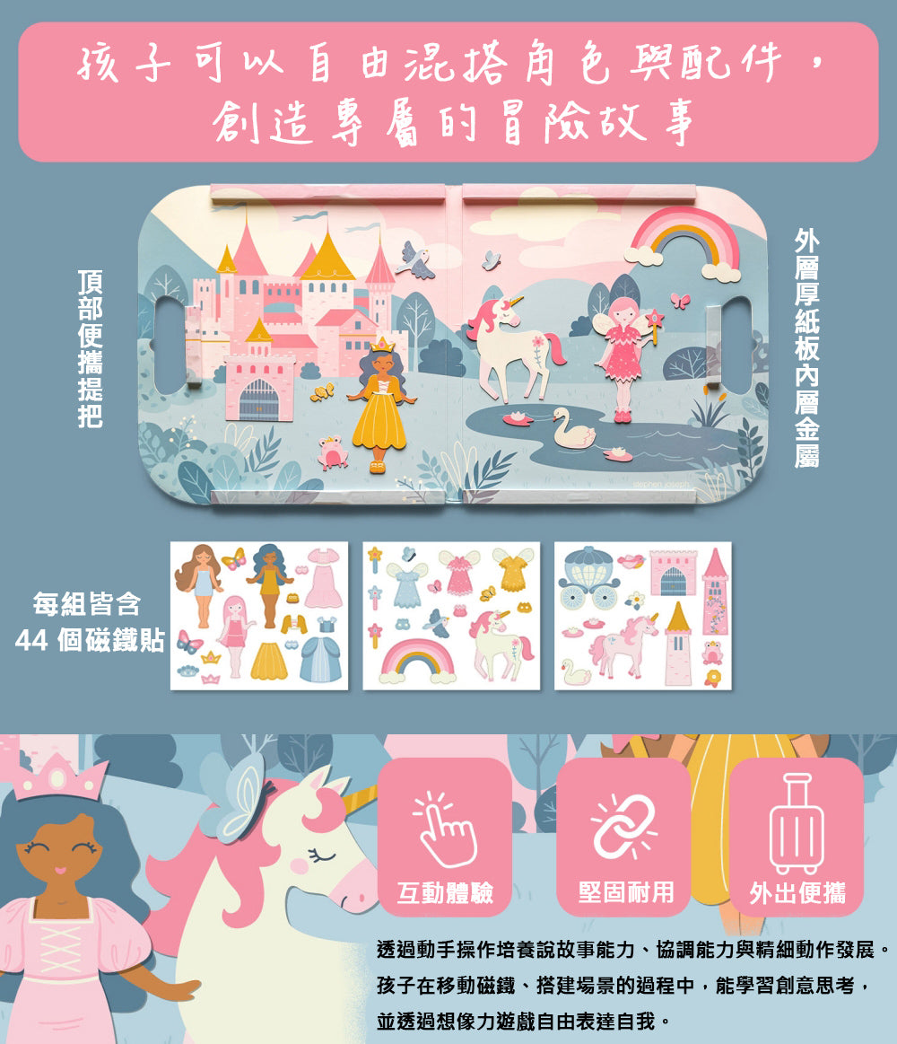 Stephen Joseph 兒童磁鐵遊戲書-行動收納摺疊板