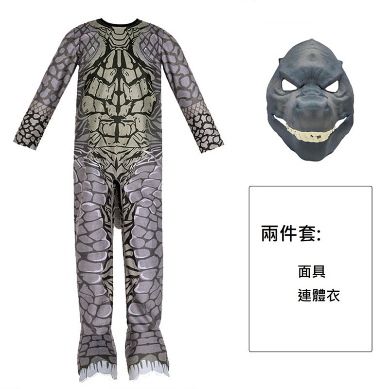 Kori Deer 可莉鹿 恐龍怪獸萬聖節兒童裝連身衣+面罩2件組