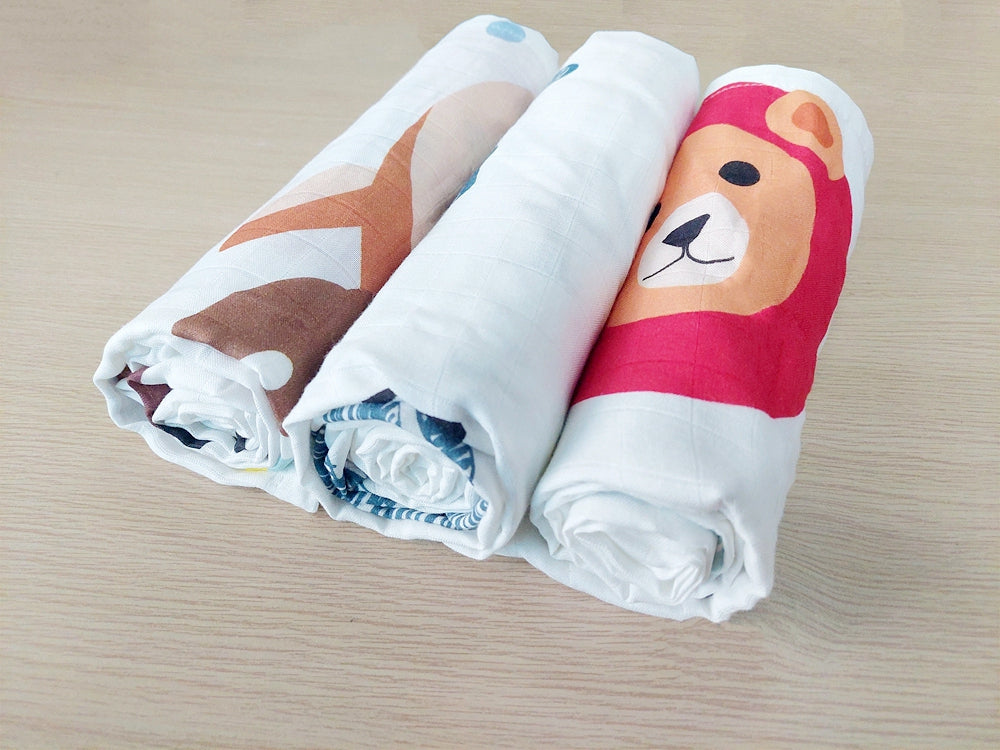 Kori Deer 可莉鹿 嬰兒成長紀錄萬用透氣竹纖維雙層紗布包巾