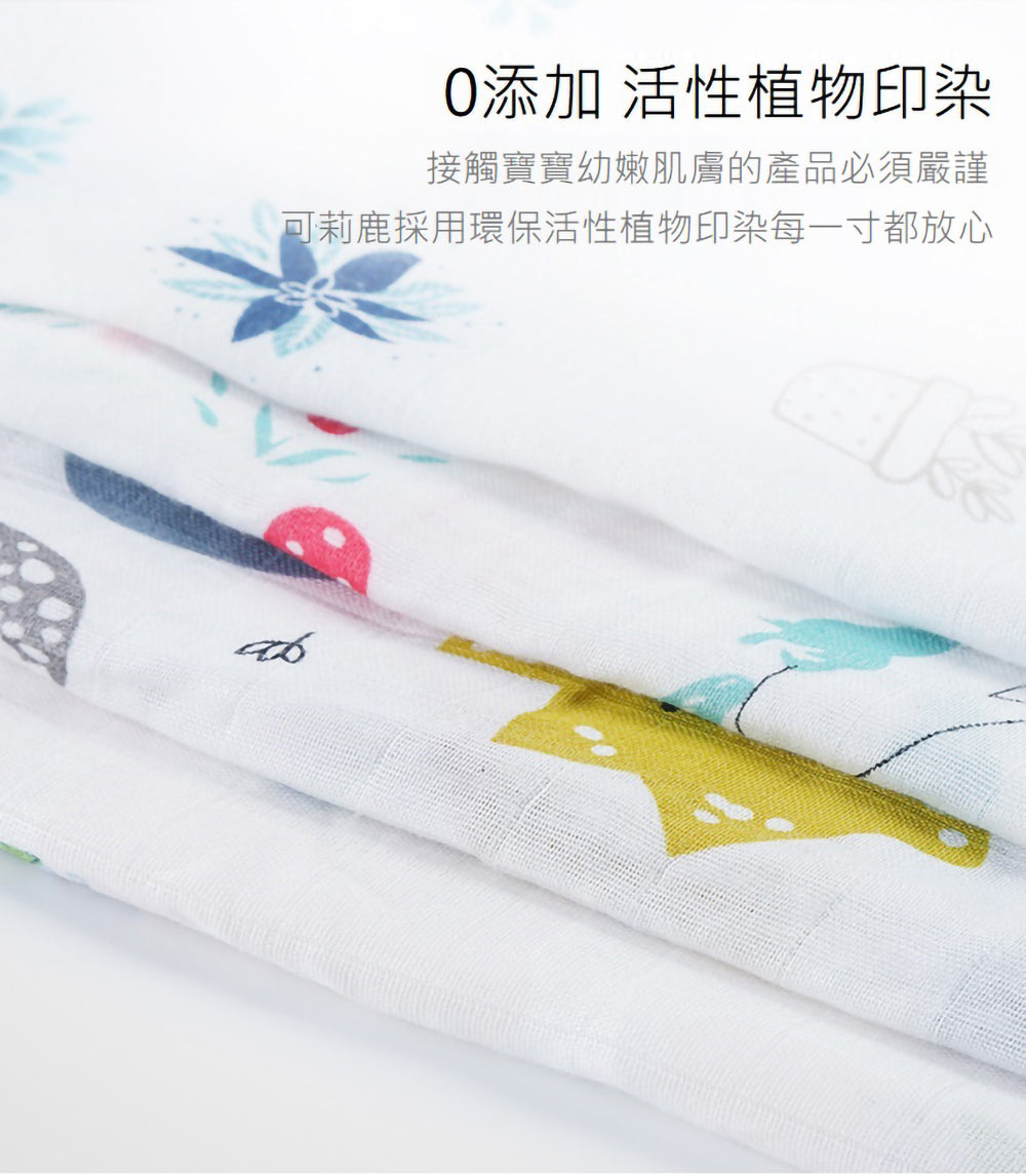Kori Deer 可莉鹿 嬰兒成長紀錄萬用透氣竹纖維雙層紗布包巾