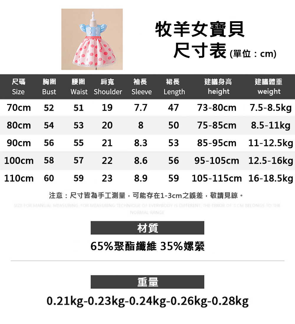 Kori Deer 可莉鹿 萬聖節女嬰童白雪長髮公主愛麗絲玩總牧羊女裙裝