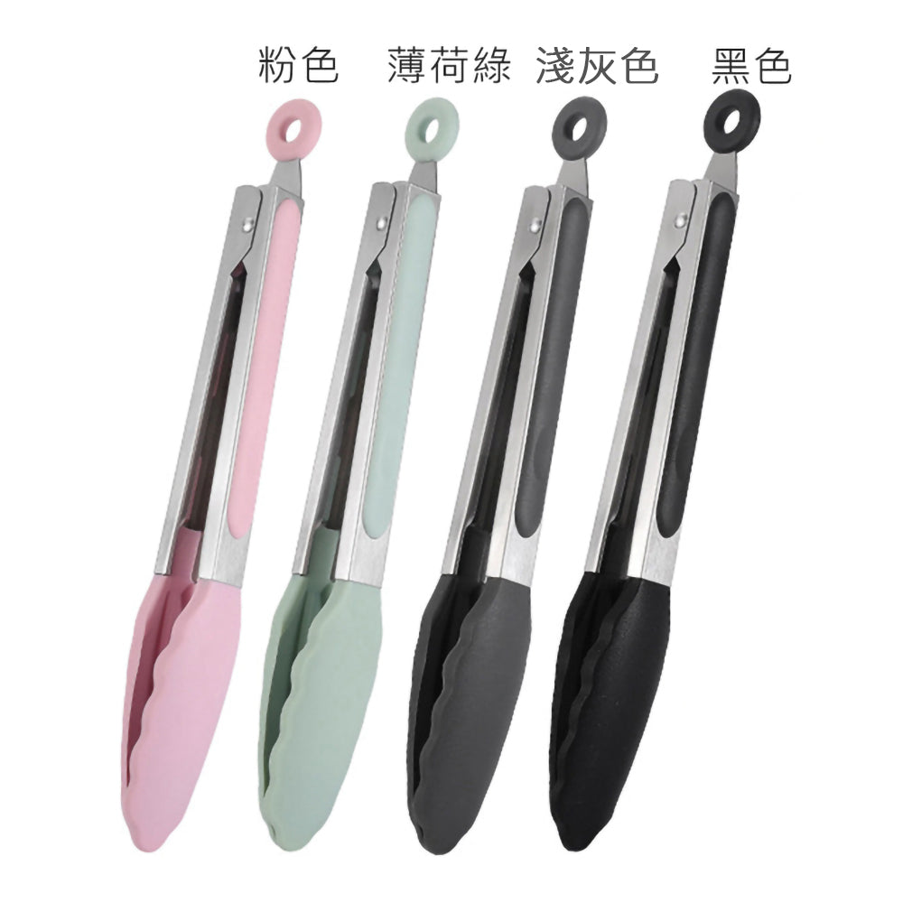 KOTI 日安生活 純色食品級矽膠萬用料理夾27cm