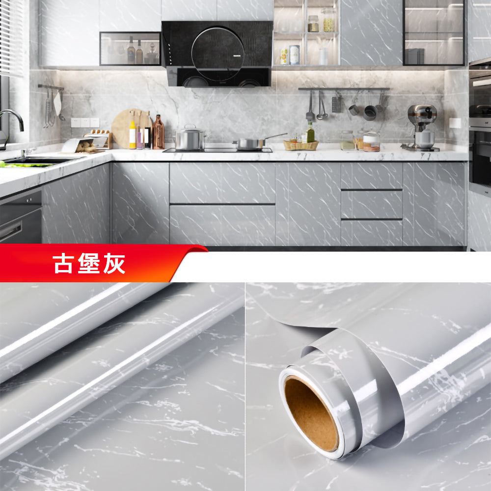 KOTI 日安生活 仿真大理石紋防水防油自黏壁紙牆貼廚房壁貼家具貼紙60*500cm