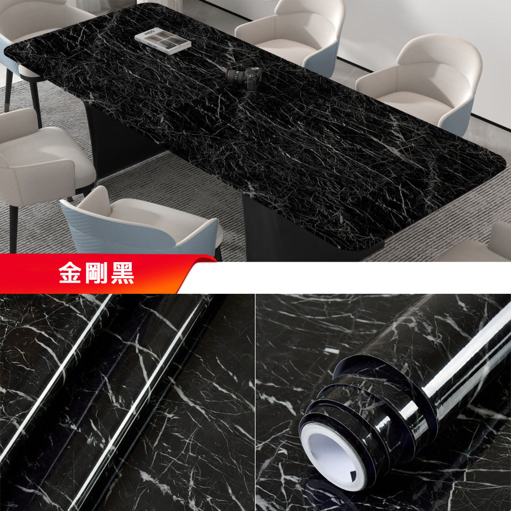 KOTI 日安生活 仿真大理石紋防水防油自黏壁紙牆貼廚房壁貼家具貼紙60*500cm