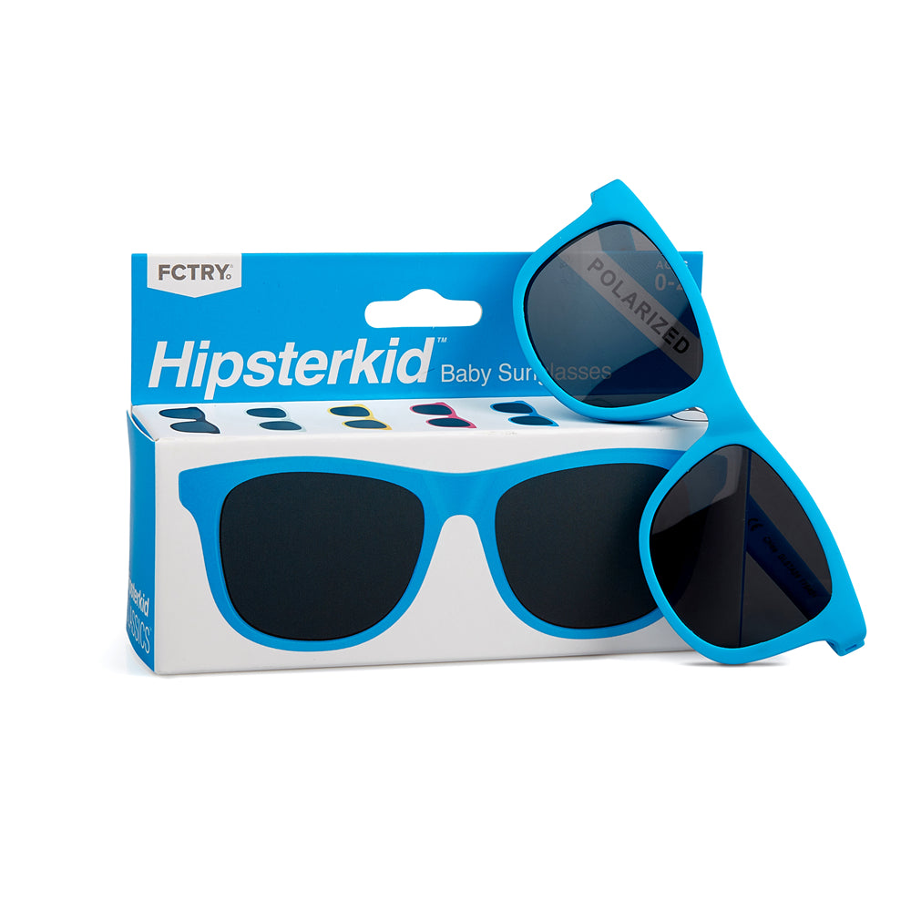 美國Hipsterkid 抗UV偏光嬰幼兒童太陽眼鏡(附固定繩)-繽紛藍