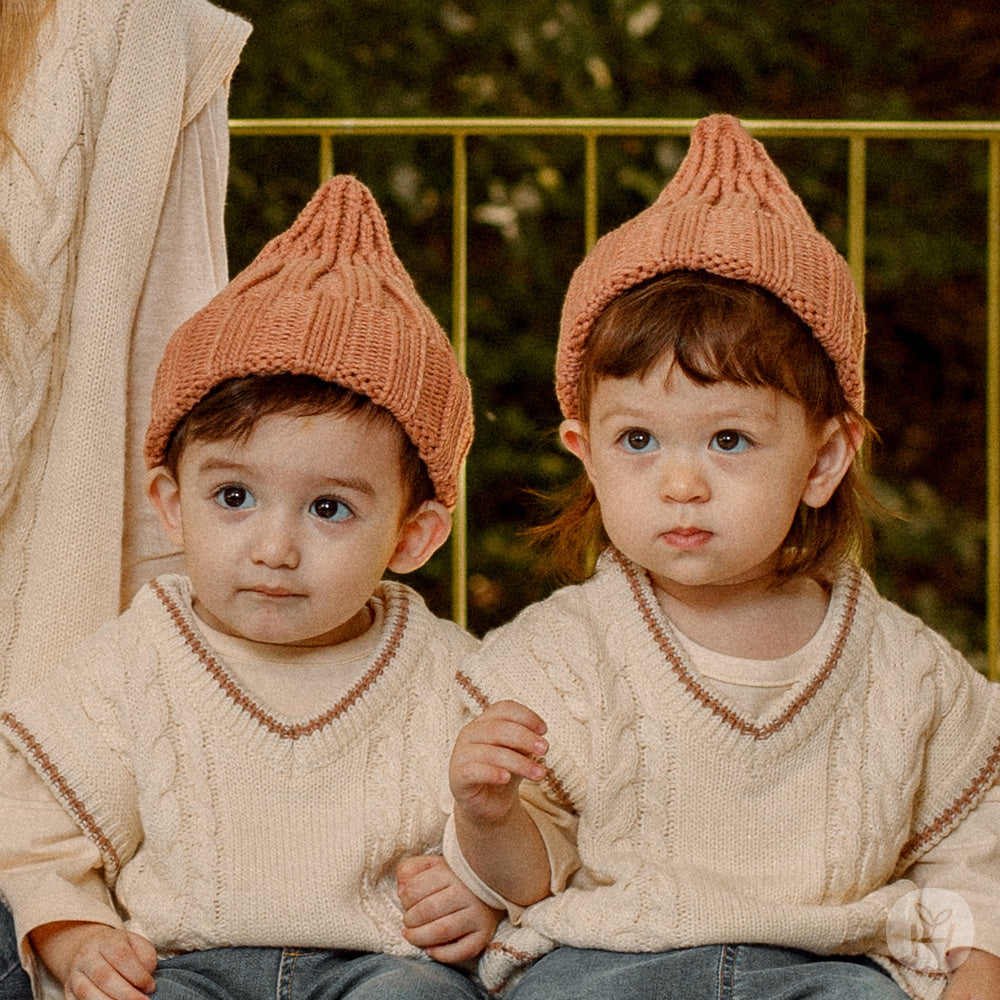 Happy Prince 韓國製 Sand親子款針織嬰兒童短毛帽