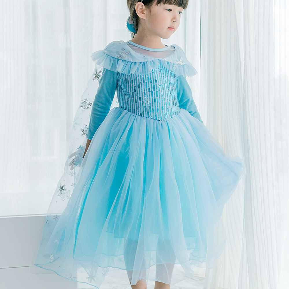 Kori Deer可莉鹿 女童萬聖節變裝派對造型服裝公主服-多款-長袖-冰雪艾莎亮片(禮服造型攝影寫真)