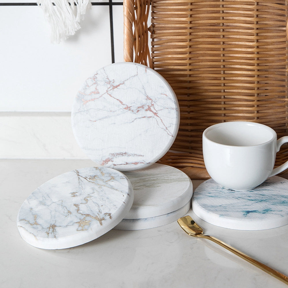 KOTI 日安生活 矽藻土吸水杯墊-大理石