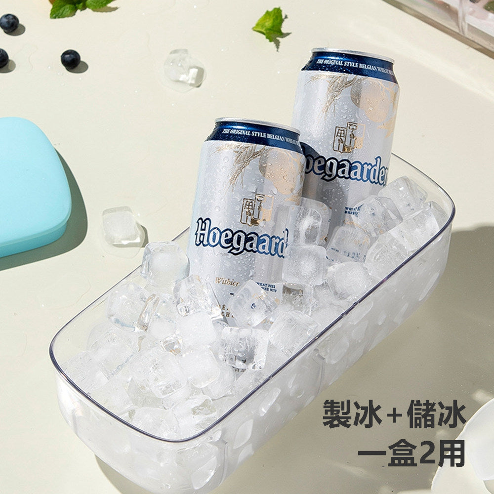 KOTI 日安生活 秒脫模超大容量雙層附蓋製冰盒附儲存收納盒