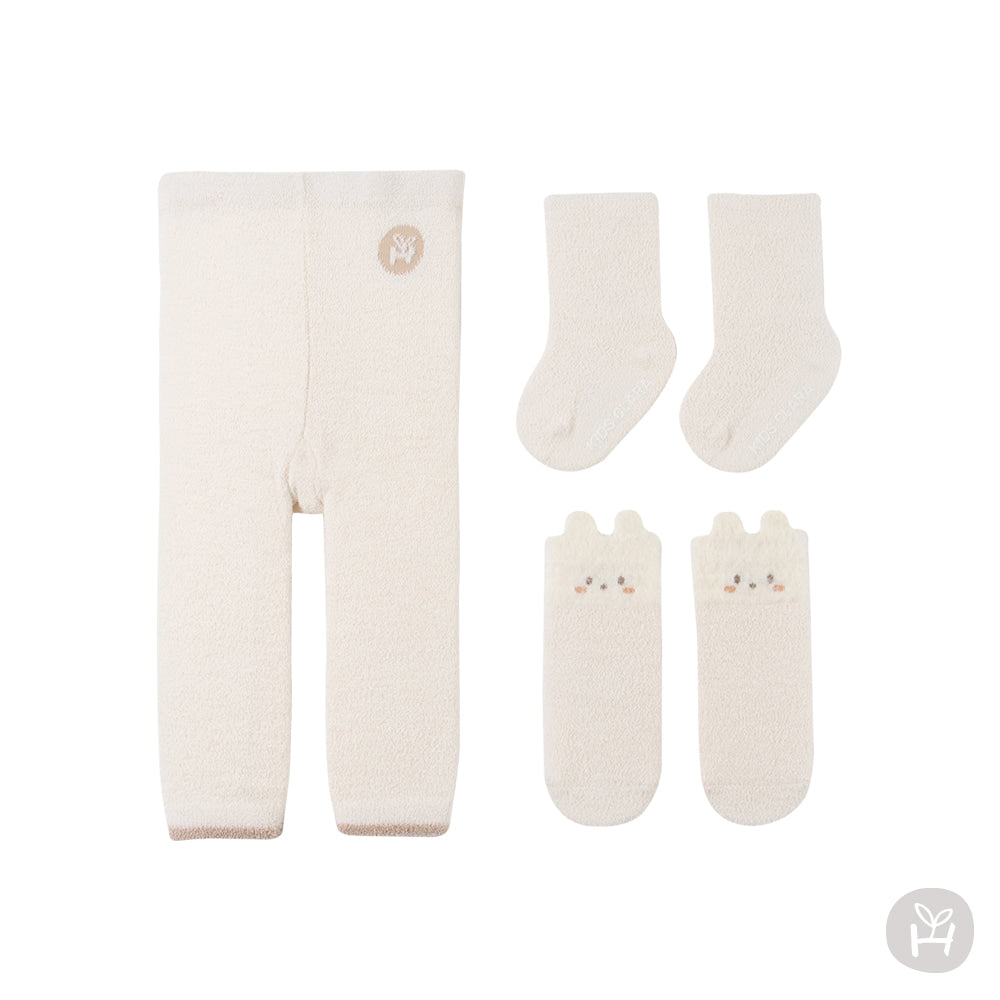 Happy Prince Tama秋冬保暖嬰兒童內搭褲襪+中筒襪3件組
