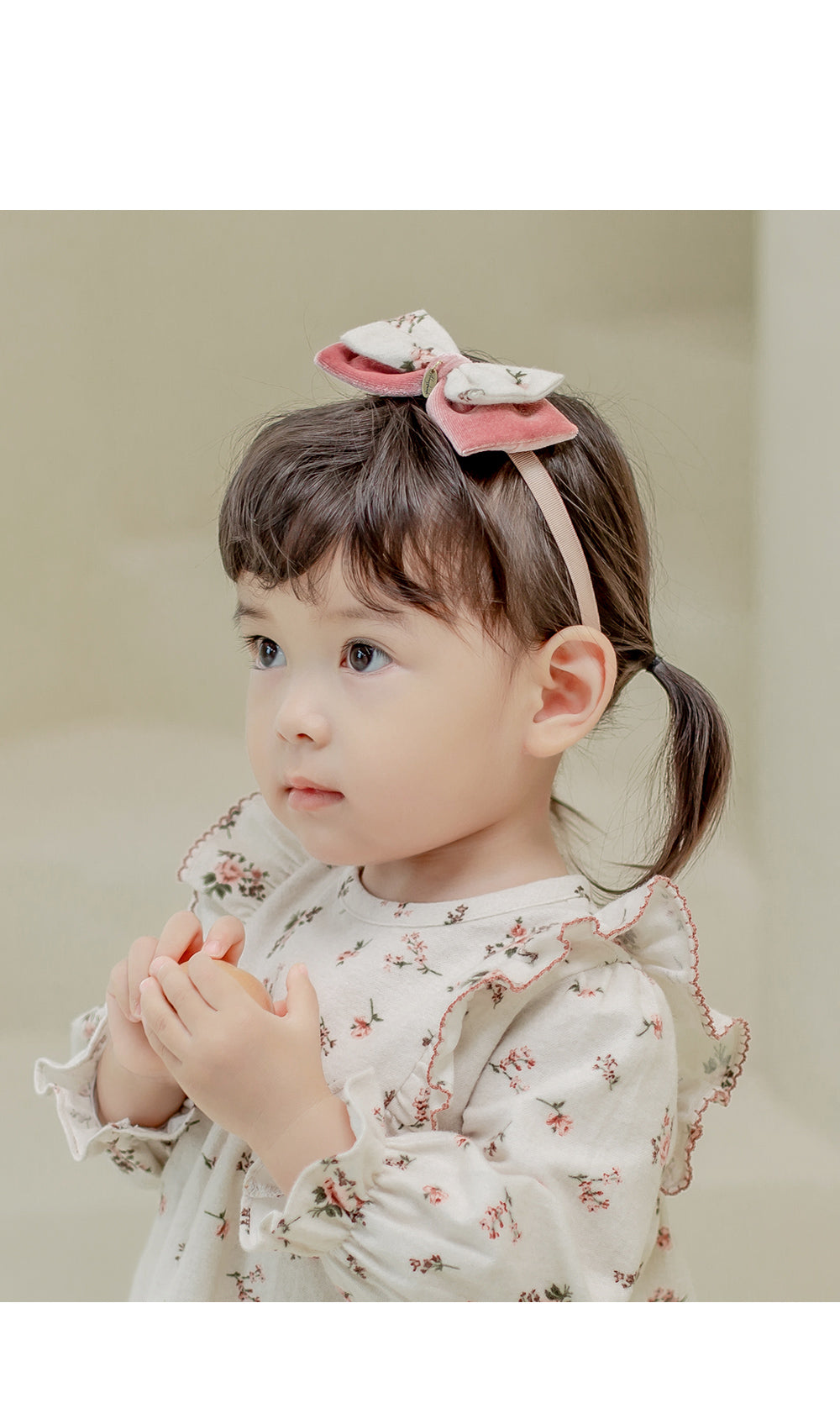 Happy Prince 韓國製 Elisa粉白雙層蝴蝶結女嬰兒童髮帶