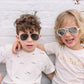 美國Hipsterkid 抗UV時尚嬰兒童偏光太陽眼鏡(附固定繩) - 飛行員白