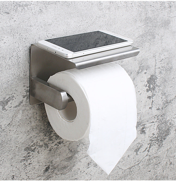 KOTI 日安生活 Simple北歐風304不鏽鋼無痕貼可置物捲筒衛生紙架