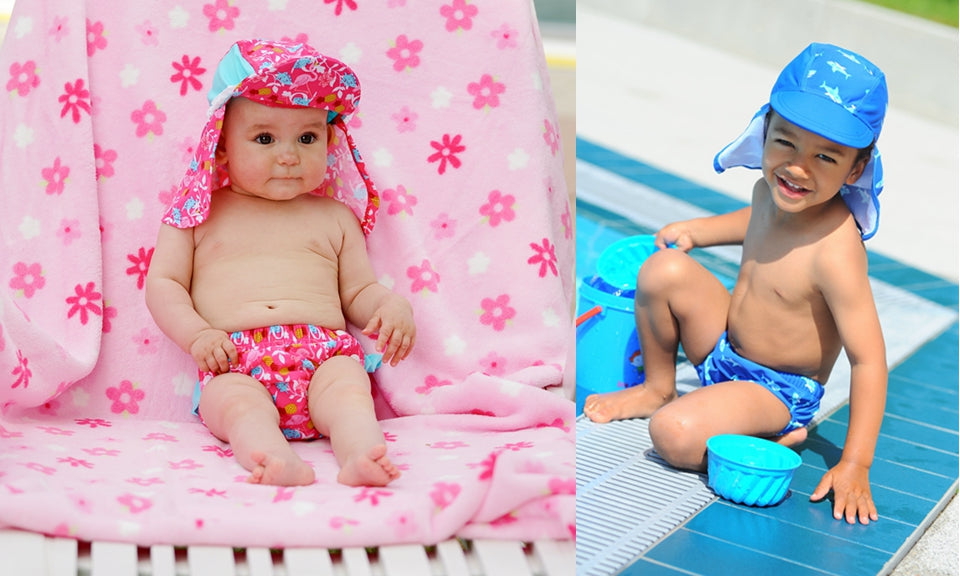 德國PlayShoes 嬰兒童抗UV防曬水陸兩用遮頸帽-鱷魚