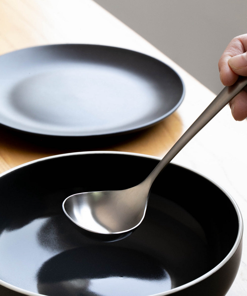 KOTI 日安生活 日式霧面磨砂感304不鏽鋼餐具深湯勺