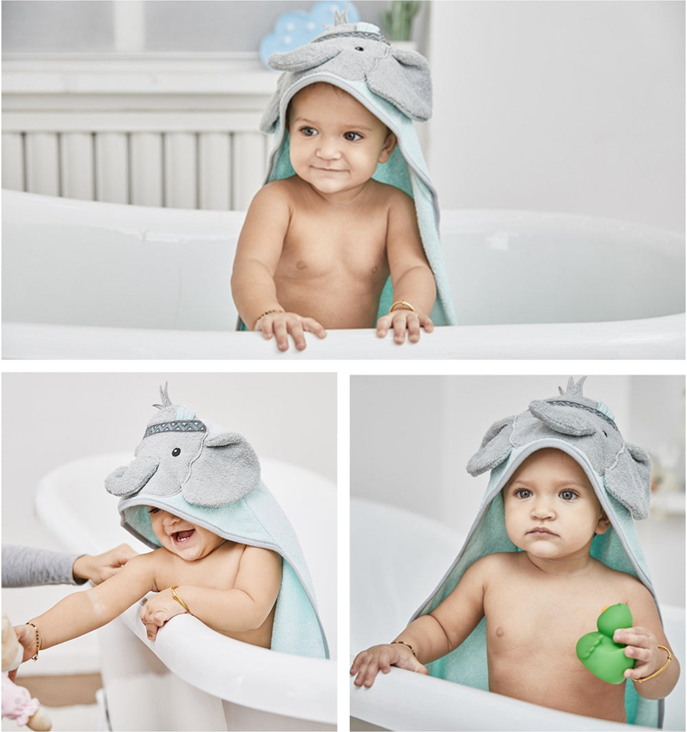 Hudson Baby 純棉嬰幼兒童動物造型連帽浴巾