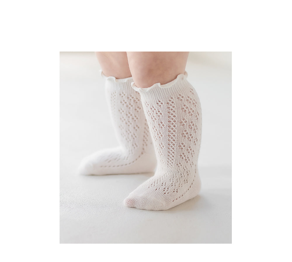 韓國製 Phoebe輕薄透氣嬰兒童及膝襪