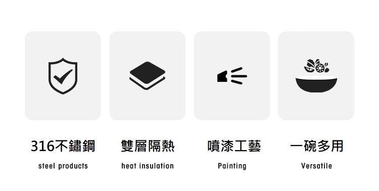 KOTI 日安生活 日式316不銹鋼雙層隔熱碗12cm/400ml