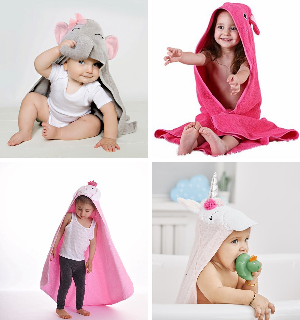 Hudson Baby 純棉嬰幼兒童動物造型連帽浴巾