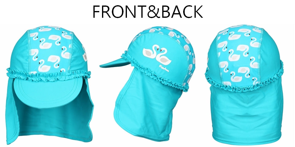 德國PlayShoes 嬰兒童抗UV防曬水陸兩用遮頸帽-天鵝