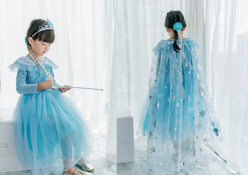 Kori Deer可莉鹿 女童萬聖節變裝派對造型服裝公主服-多款-長袖-冰雪艾莎亮片(禮服造型攝影寫真)