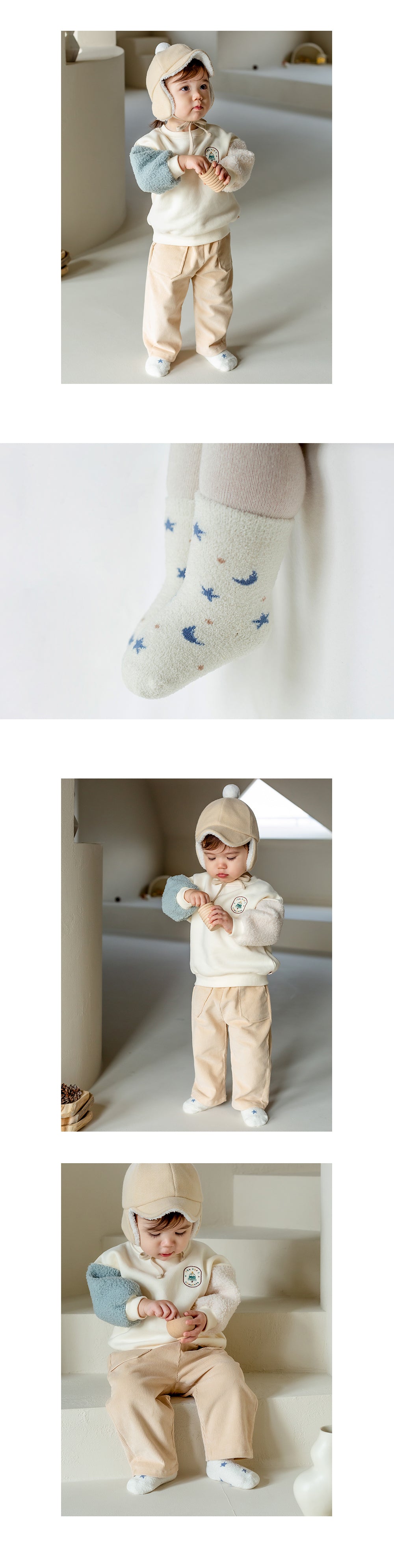 Happy Prince 韓國製 Delluna秋冬保暖嬰兒童中筒襪