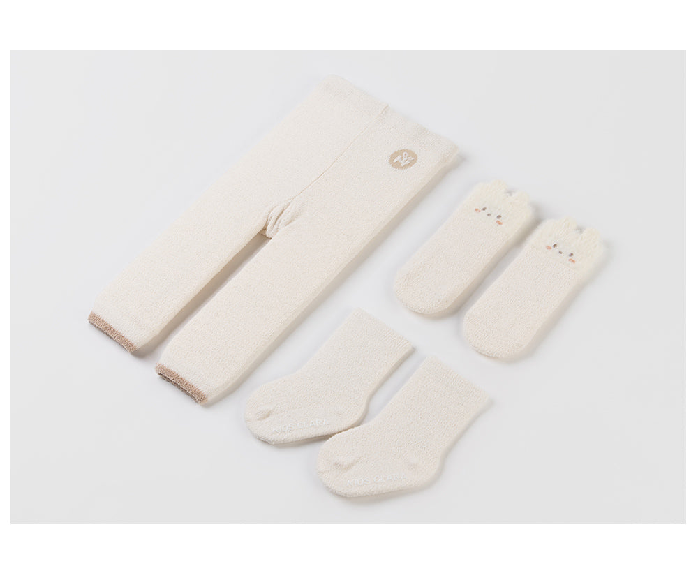 Happy Prince Tama秋冬保暖嬰兒童內搭褲襪+中筒襪3件組