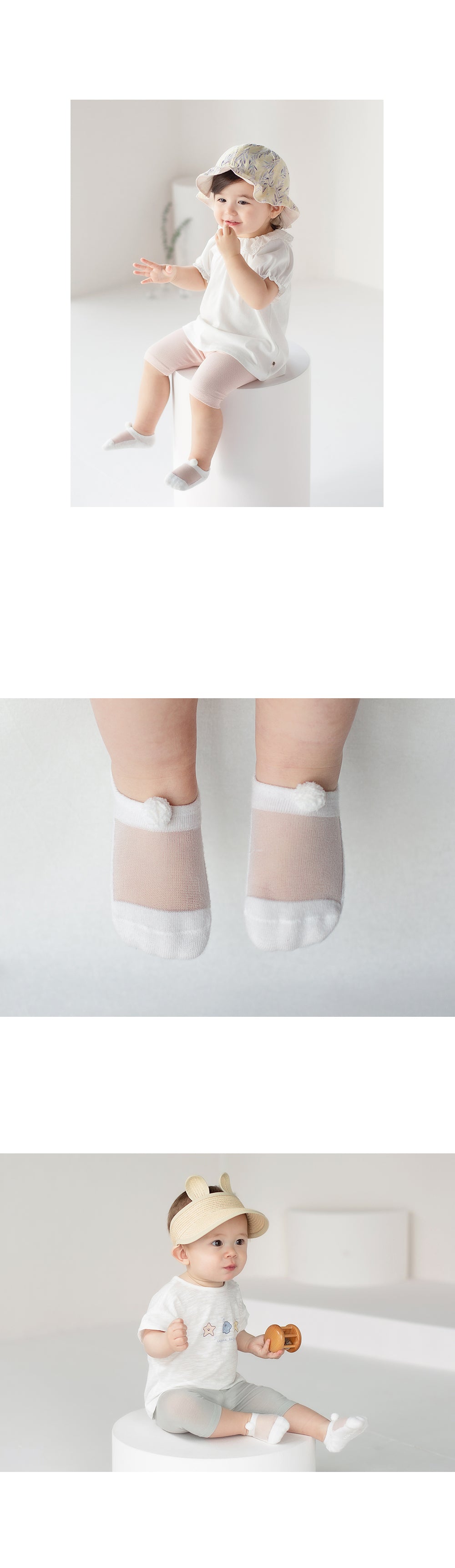 Happy Prince 韓國製 Seeley ice半透明輕薄嬰兒童短襪2入組