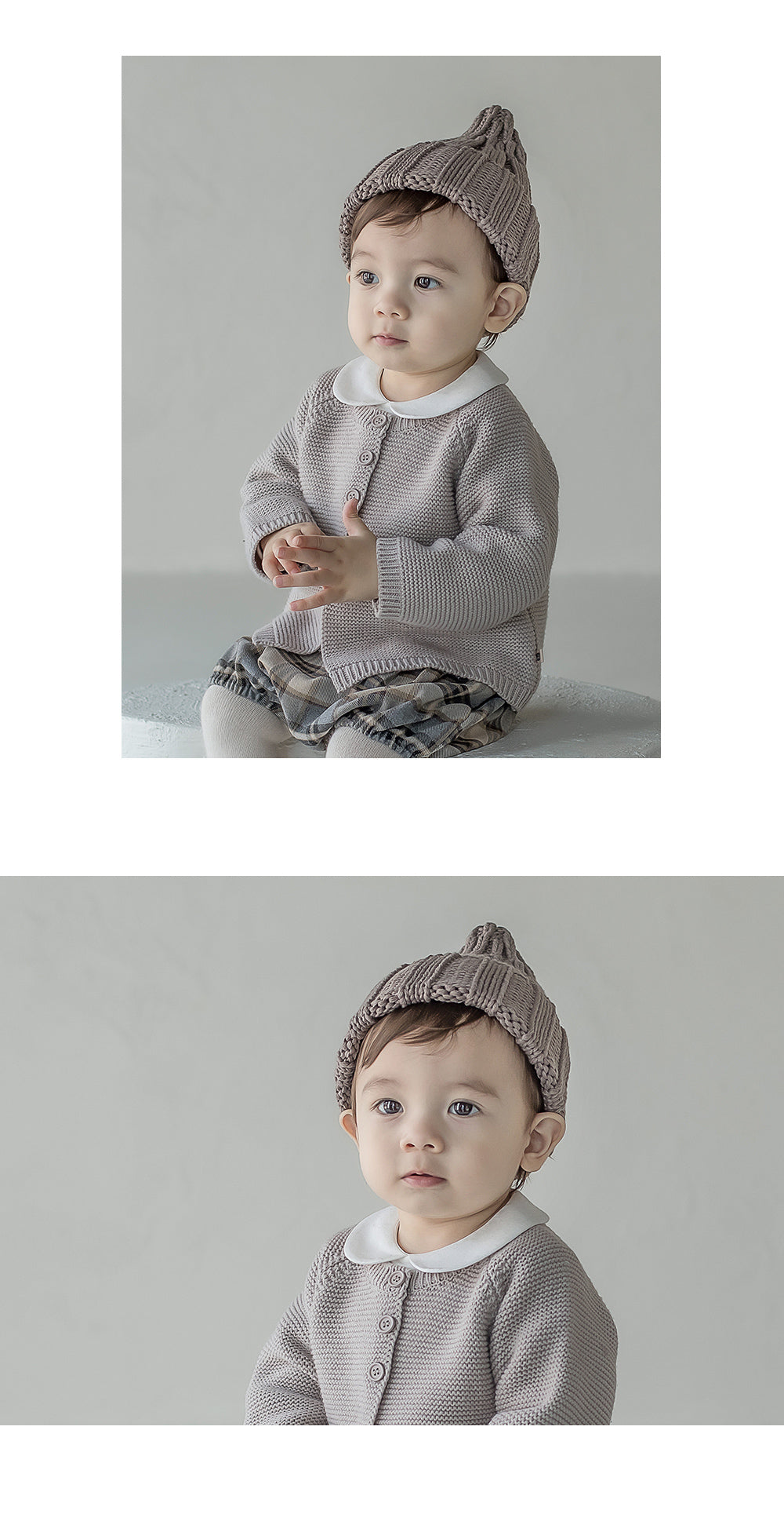 Happy Prince 韓國製 Sand親子款針織嬰兒童短毛帽