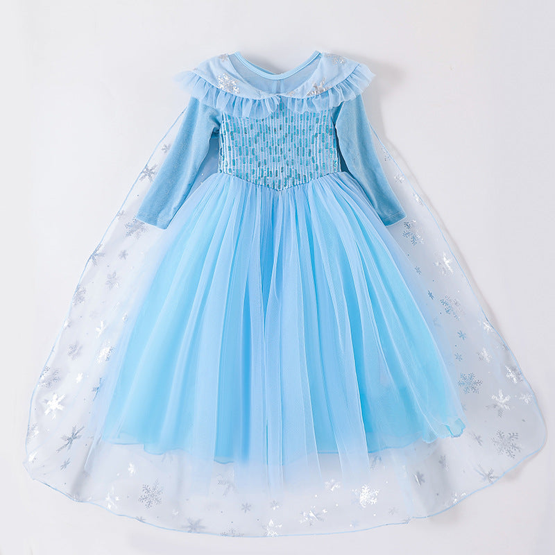 Kori Deer可莉鹿 女童萬聖節變裝派對造型服裝公主服-多款-長袖-冰雪艾莎亮片(禮服造型攝影寫真)